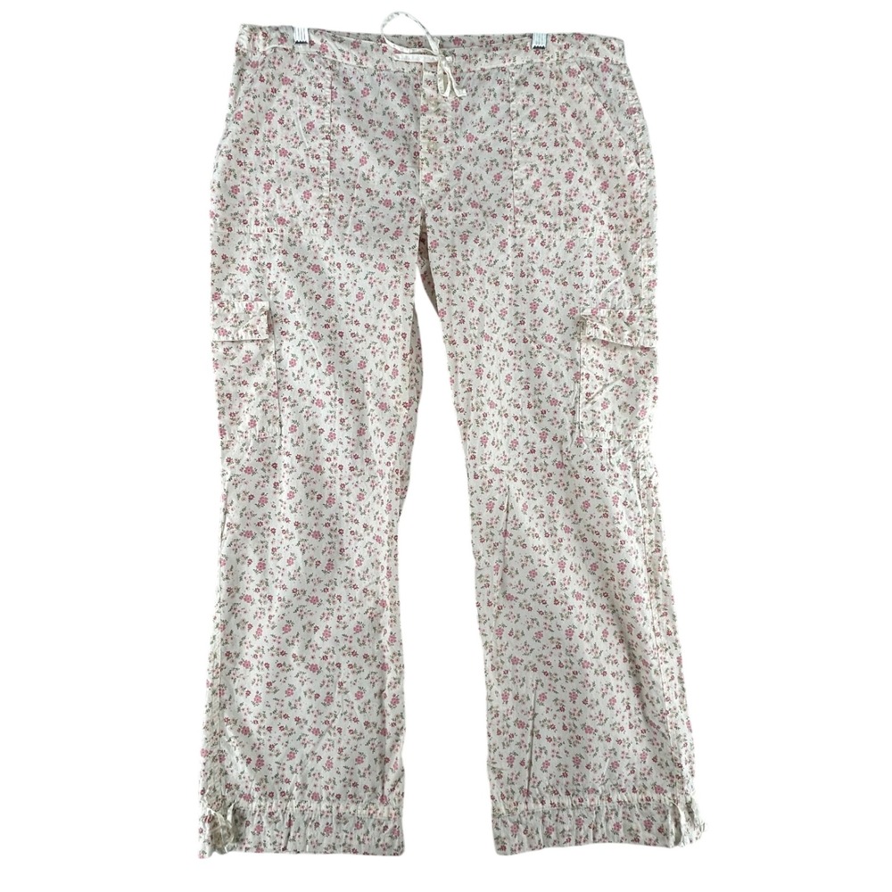Aeropostale Cargo Floral Print Drawstring Button Womens Size Large Y2K‎ Cottage